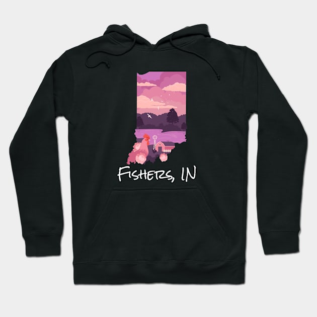 Fishers Indiana Hoodie by A Reel Keeper